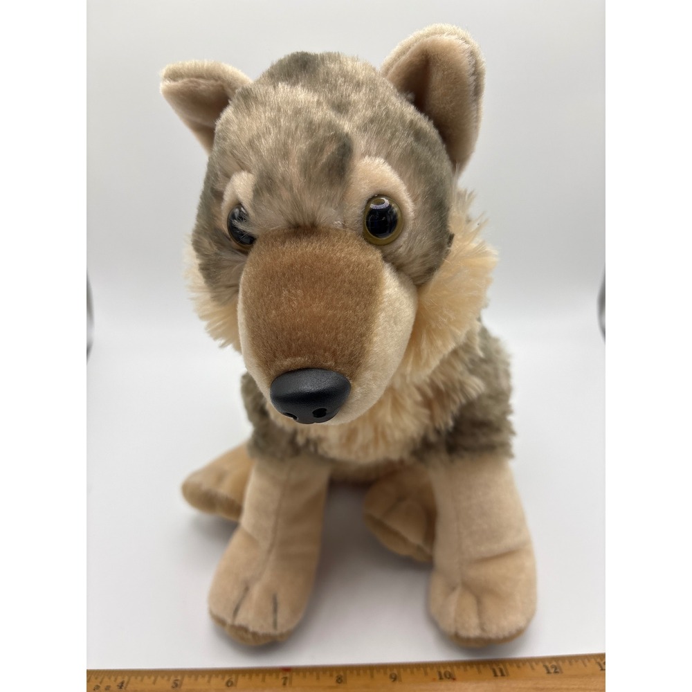 Wild Republic Wolf Plush Stuffed Animal‎ Realistic Brown Grey 12"2021 DMT-2021